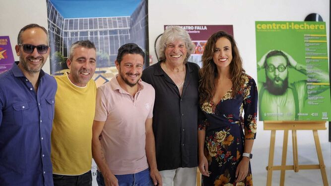 Morera y Mení, David Palomar, José Mercé y Lola Cazalilla, en la presentación de la programación de Teatros de Cádiz.