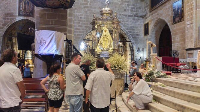 La Virgen de los Milagros, ayer durante la ofrenda floral en la Iglesia Mayor Prioral.