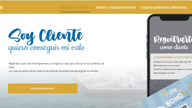 Página web de Cádiz Vale más.