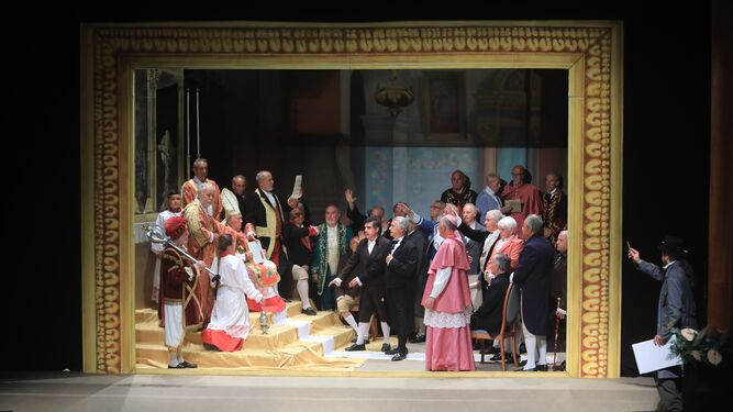 La recreación del juramento de Las Cortes, en el Teatro.