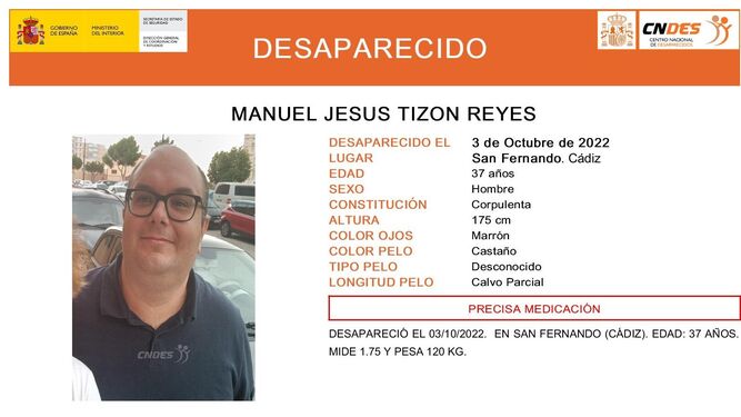 Alertan de la desaparición de un hombre de 37 años en San Fernando.