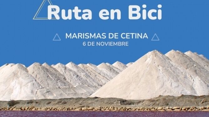 Una imagen del cartel de la ruta en bicicleta por las Marismas de Cetina y Pinares.