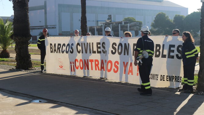 Protesta del comité de empresa de Puerto Real