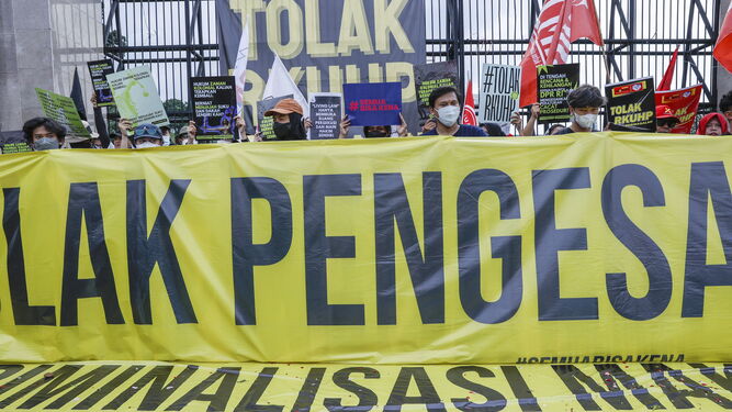 Protestas contra la reforma del Parlamento indonesio