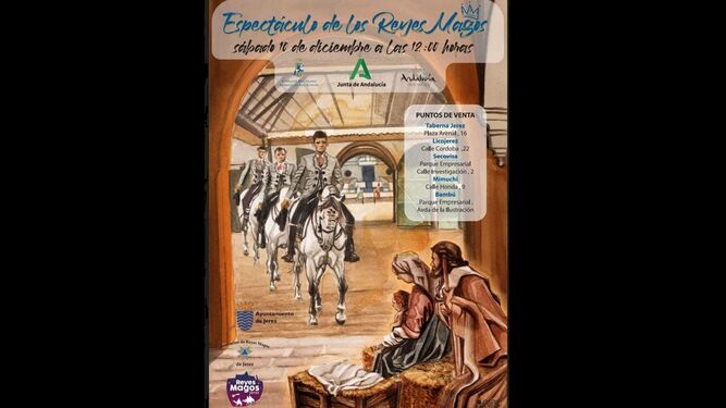 Cartel del 'Espectáculo de los Reyes Magos' en la Real Escuela.