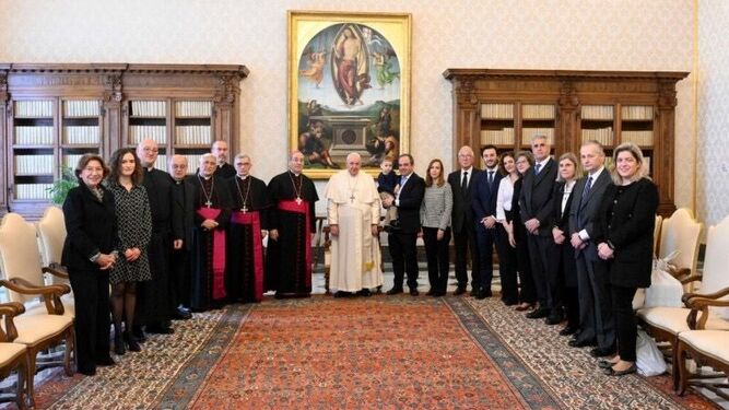 El obispo Zornoza, en el encuentro de la ONG Misión América celebrado días atrás con el Papa Francisco.