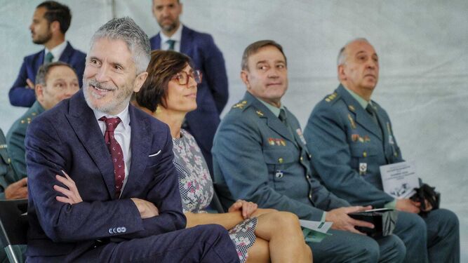 El ministro del Interior, Fernando Grande-Marlaska, en Chiclana, donde ha presentado el nuevo cuartel de la Guardia Civil.