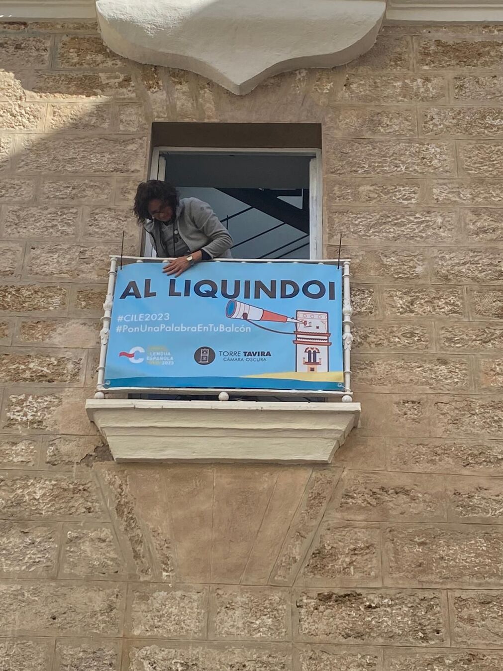 La palabra 'Al liquindoi' en la Torre Tavira