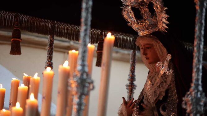 La Virgen de la Trinidad, una de las titulares marianas de Medinaceli, el pasado Lunes Santo.