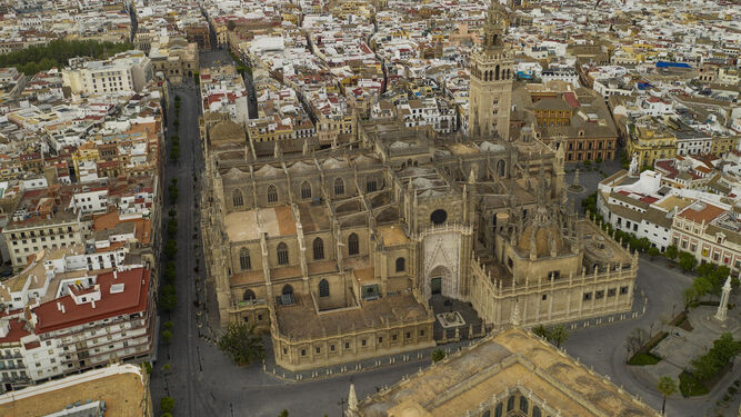 Imagen aérea de la Catedral de Sevilla.
