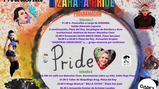 Un cartel anunciador del II Zahara Pride.