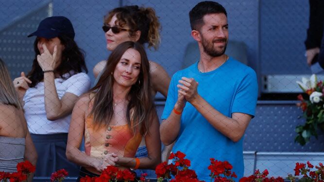 David Broncano y Silvia Alonso, una de las parejas de moda que ha pasado por los palcos del Mutua Madrid Open.