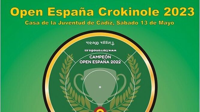 Cartel del Open de España de Crokinole en Cádiz.
