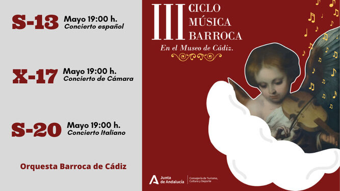 Cartel del ciclo de Música Barroca en el Museo Provincial.