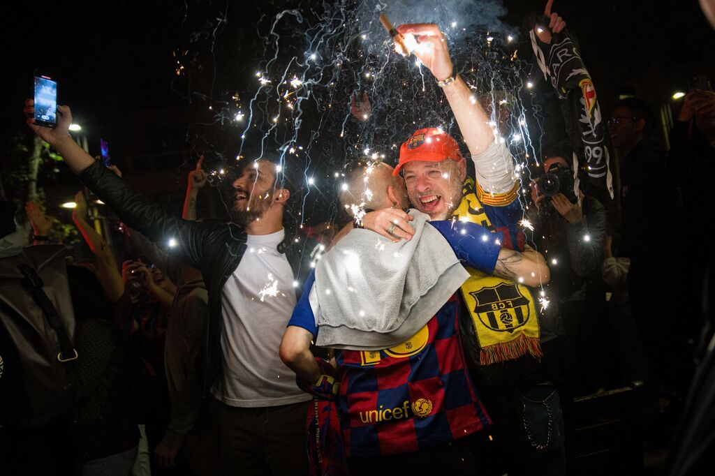 Las fotos de la celebraci&oacute;n fallida del Barcelona ante el Espanyol