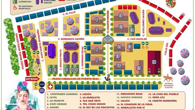 Plano de la Feria de Puerto Real 2023