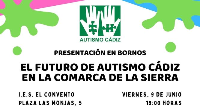 Cartel de la convocatoria de Autismo Cádiz, en Bornos.
