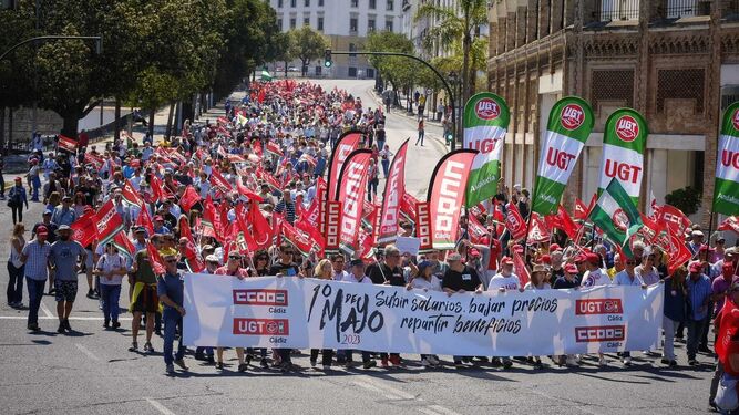 Manifestación del Primero de Mayo en Cádiz