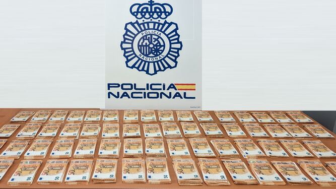 Imagen de archivo de dinero recuperado por la Policía Nacional.