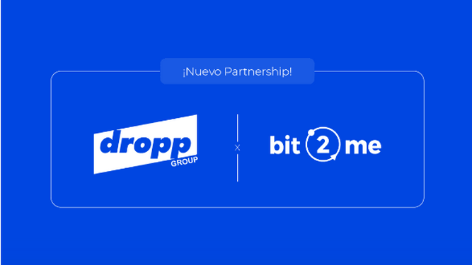 Imagen de la alianza entre Bit2Me y droppGroup.
