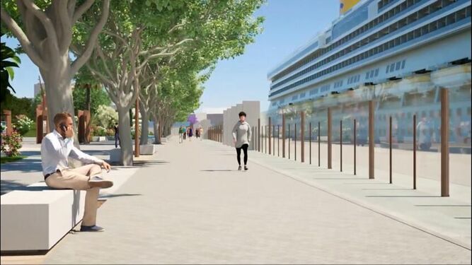 Una de las imágenes del vídeo que describe cómo será esa futura integración entre el puerto y la ciudad