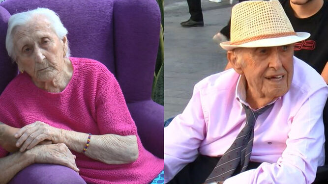 María Sierra (102 años) y Ángel Benito (101 años), los vecinos más longevos de la Villa