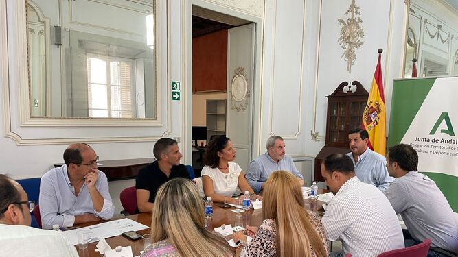 Alcaldes y concejales en la reunión de coordinación con la Junta para los proyectos de la ITI Pueblos Blancos