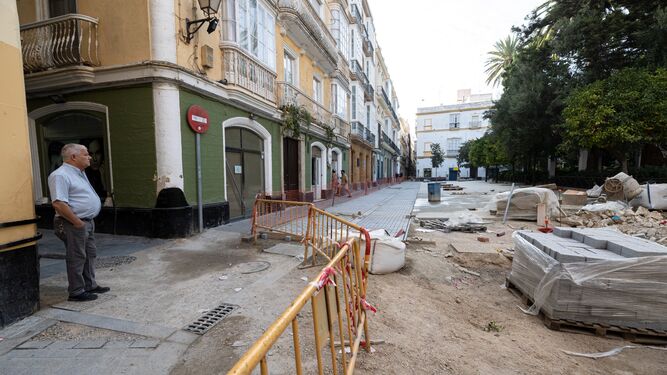 Estado actual de las obras en la plaza de Candelaria.