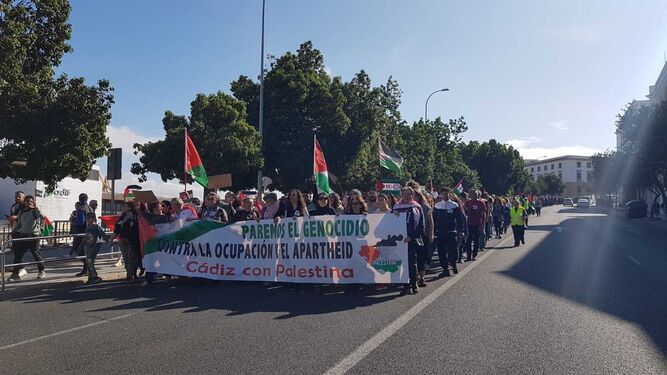 Manifestación en apoyo a Palestina en Cádiz
