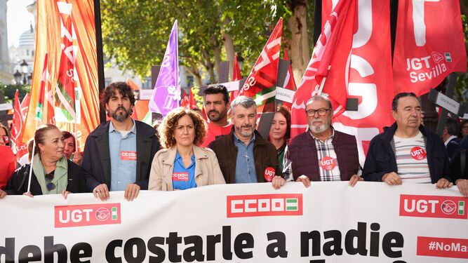 Manifestación sindical en contra de la siniestralidad laboral del pasado día 6 en Sevilla.