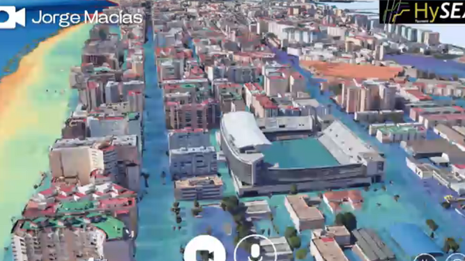 Así afectaría al Cádiz actual un tsunami como el de 1755, según un vídeo de simulación