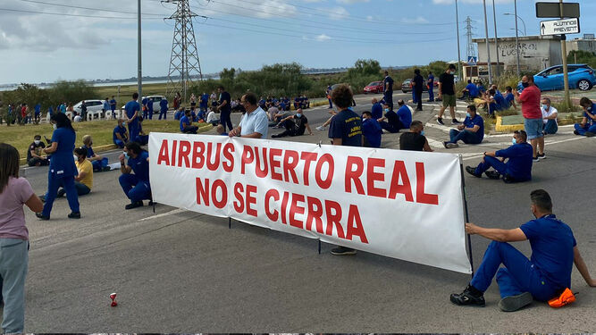 Una de las protestas contra el cierre de Airbus