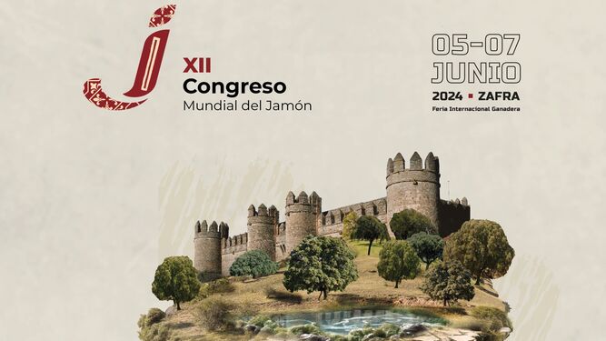 Foto del cartel Oficial del XII Congreso Mundial del Jamón.