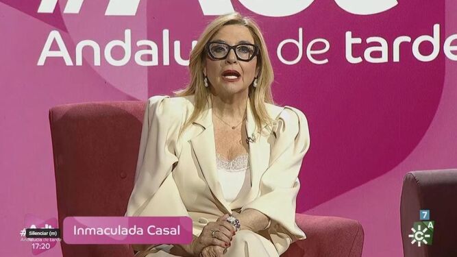 Inmaculada Casal rompe su silencio y habla de la detención de Antonio Tejado en el programa 'Andalucía de tarde'.