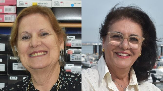 Pilar Rodríguez, de Zady; y Mari Carmen Prieto, de La Corchuela-Casa Muriel, mujeres distinguidas por la Asociación de Hostelería y Turismo de San Fernando.