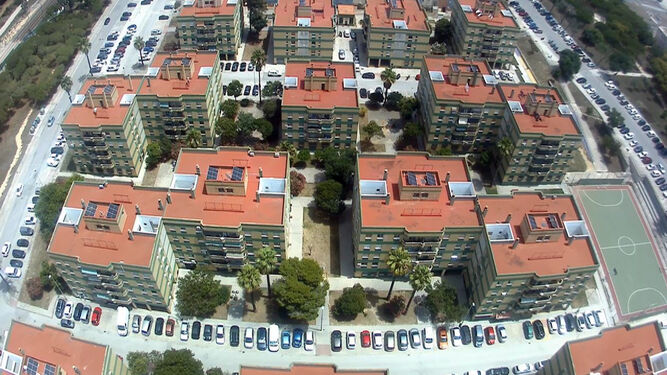 Vista aérea del barrio de Ciudad Jardín de Puerto Real