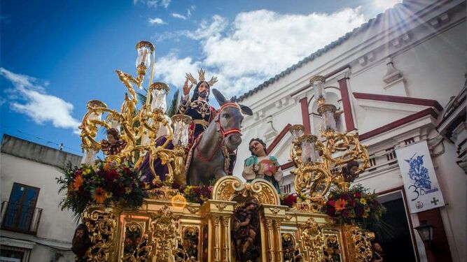 La Borriquita en su salida procesional el Domingo de Ramos del 2023.
