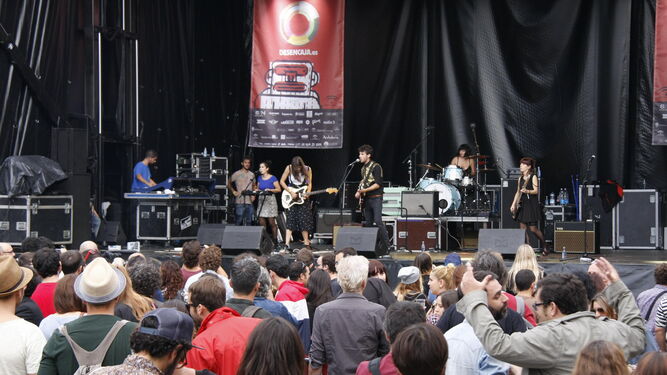 Uno de los conciertos del Monkey Weekend en la Plaza del Castillo.