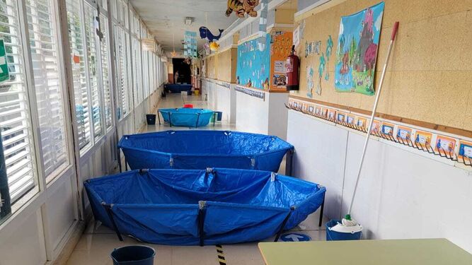Escuela Infantil Elvira Lindo de Puerto Real en un día de lluvias