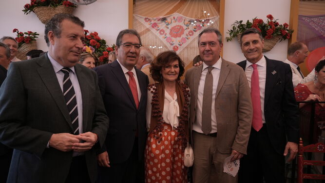 Javier Fernández, Antonio Pulido, Carmen Calvo, Juan Espadas y Pedro Fernández.