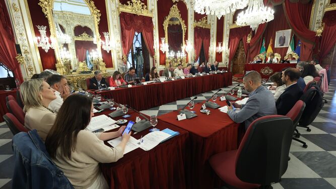 Un momento del pleno de la Diputación de Cádiz este miércoles de abril.